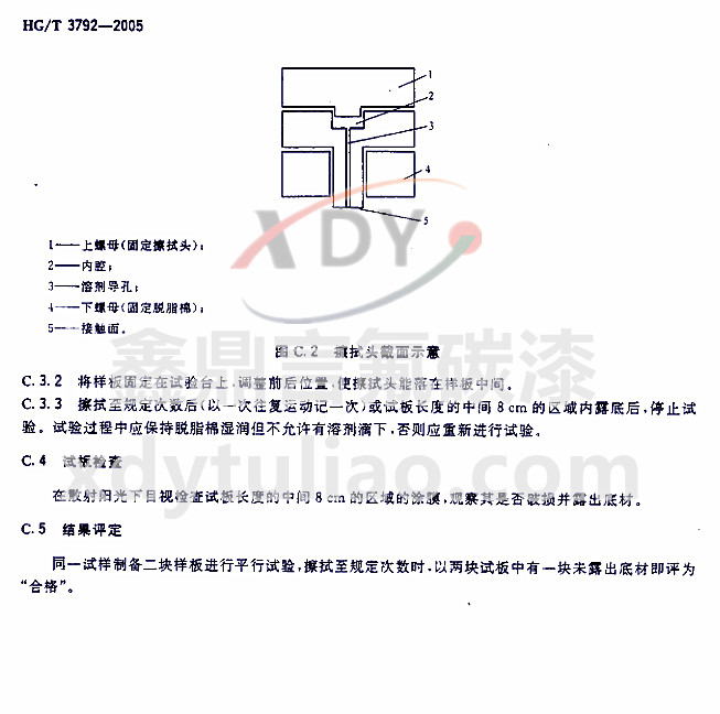 HG/T 3792-2005交聯(lián)型氟樹脂涂料-附錄C 耐溶劑擦拭性試驗方法2 HG/T 3792-2005交聯(lián)型氟樹脂涂料-附錄C 耐溶劑擦拭性試驗方法2