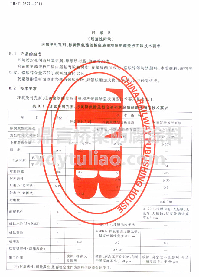 TB/T 1527-2011�h(hu��n)���ׄ������S�۰����w�����ͻҾ۰����w�����Ἴ�g(sh��)Ҫ��